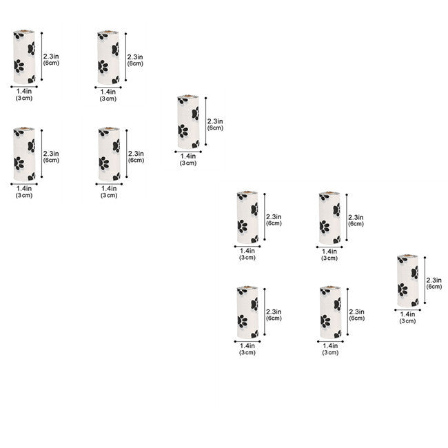Biodegradable pet waste bags 10 rolls white