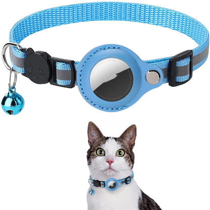 Reflective and waterproof pet collar with AirTag holder