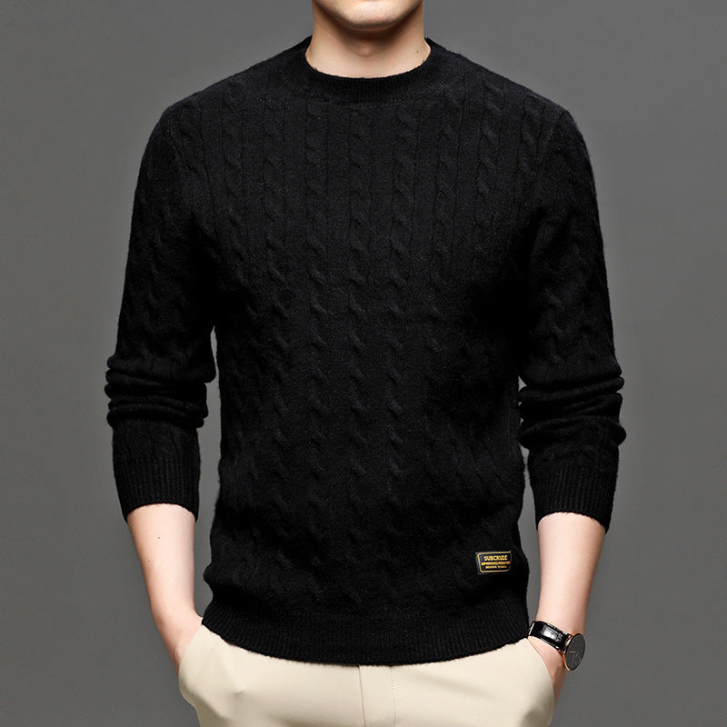 Modern half high neck sweater for men