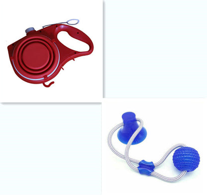 Pet leash with water bottle holder and rope