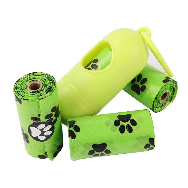 Biodegradable pet waste bags 4 rolls with dispenser green