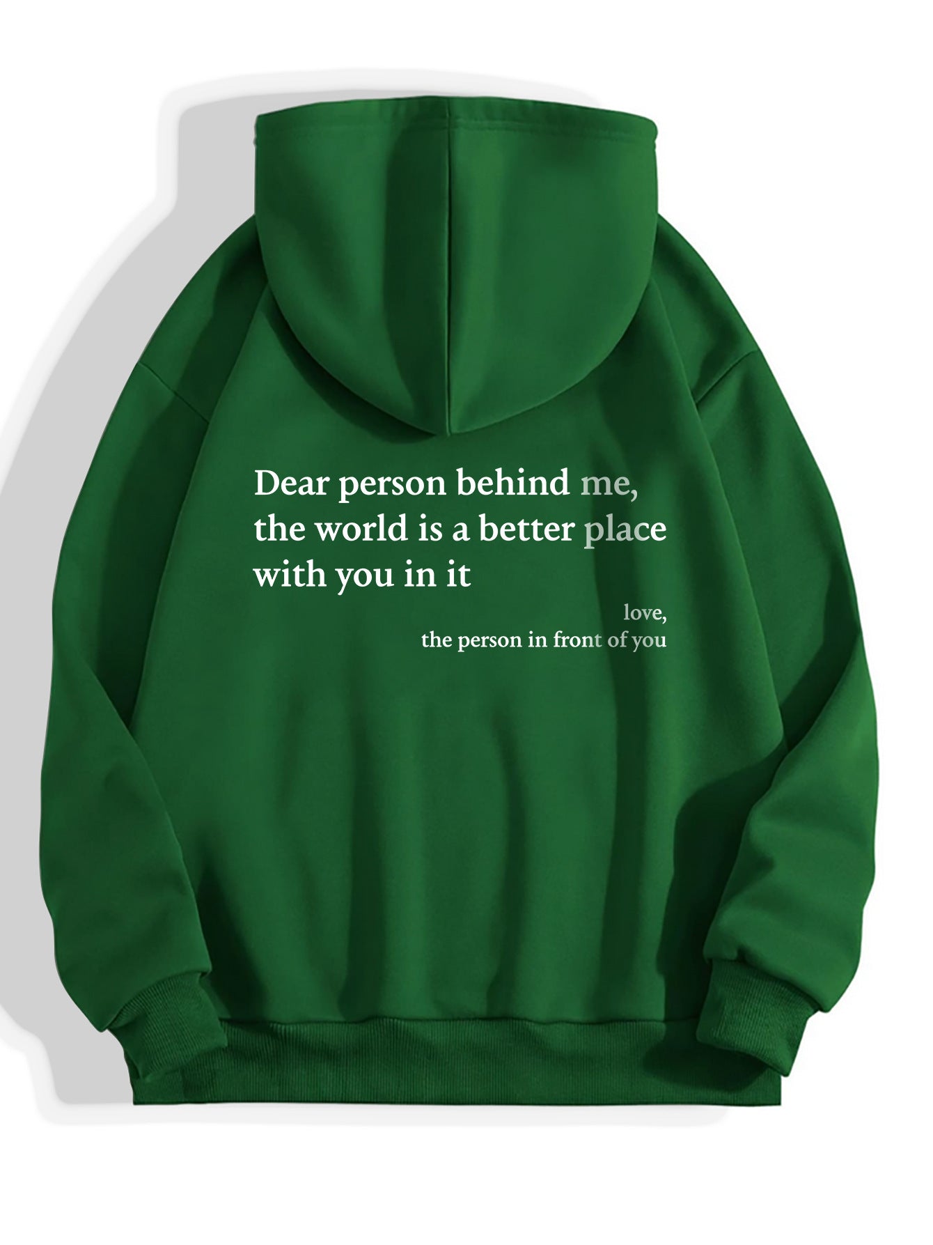 Inspirational message hoodie with kangaroo pocket