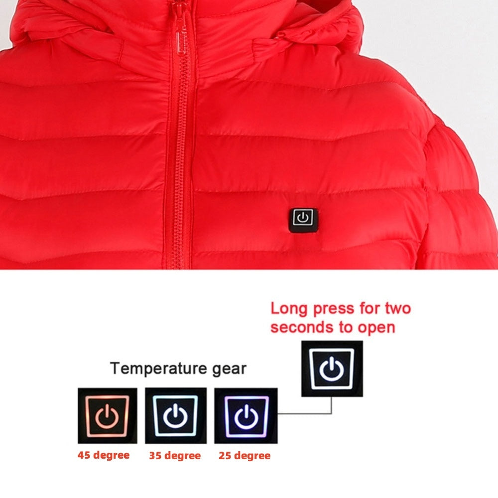 Thermal cotton coat with heater for men temperature gear Red