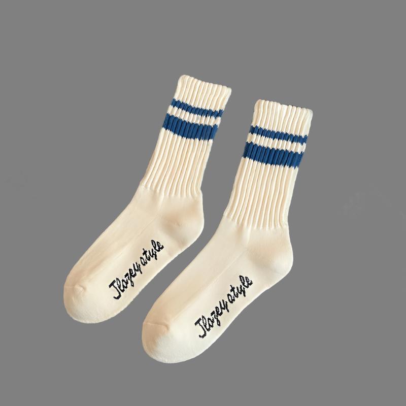 Patterned thick thread tube socks for men