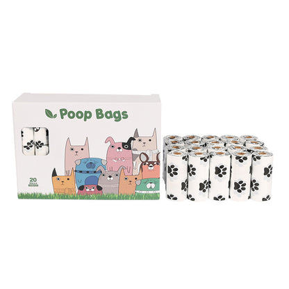 Biodegradable pet waste bags 20 rolls white