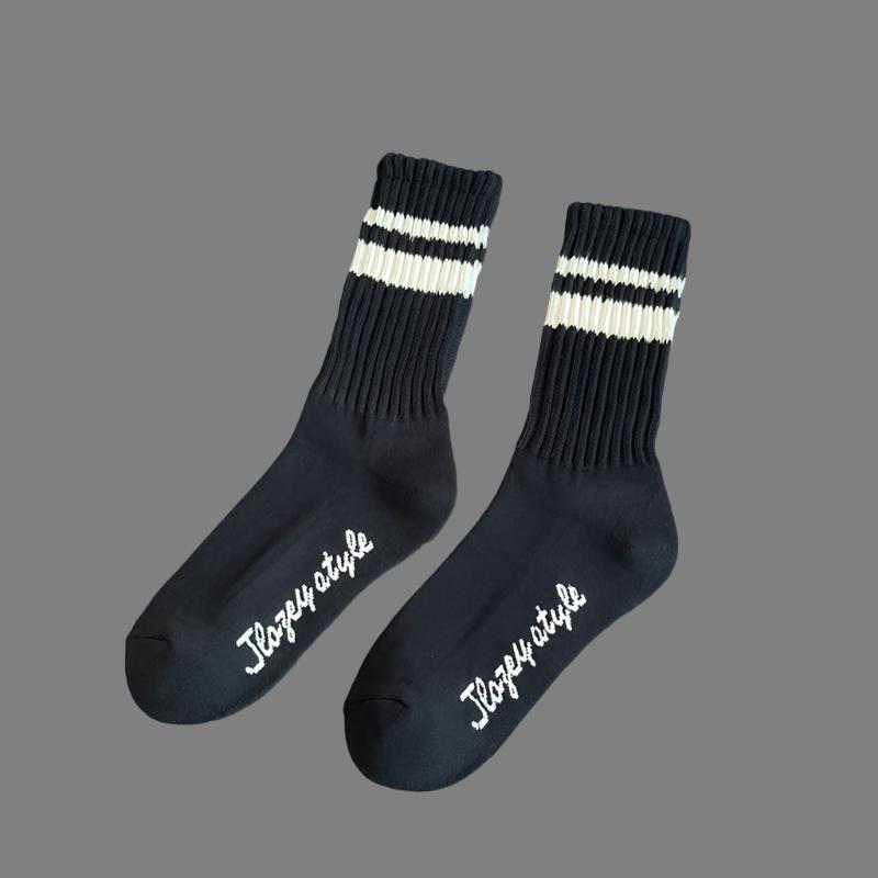 Patterned thick thread tube socks for men