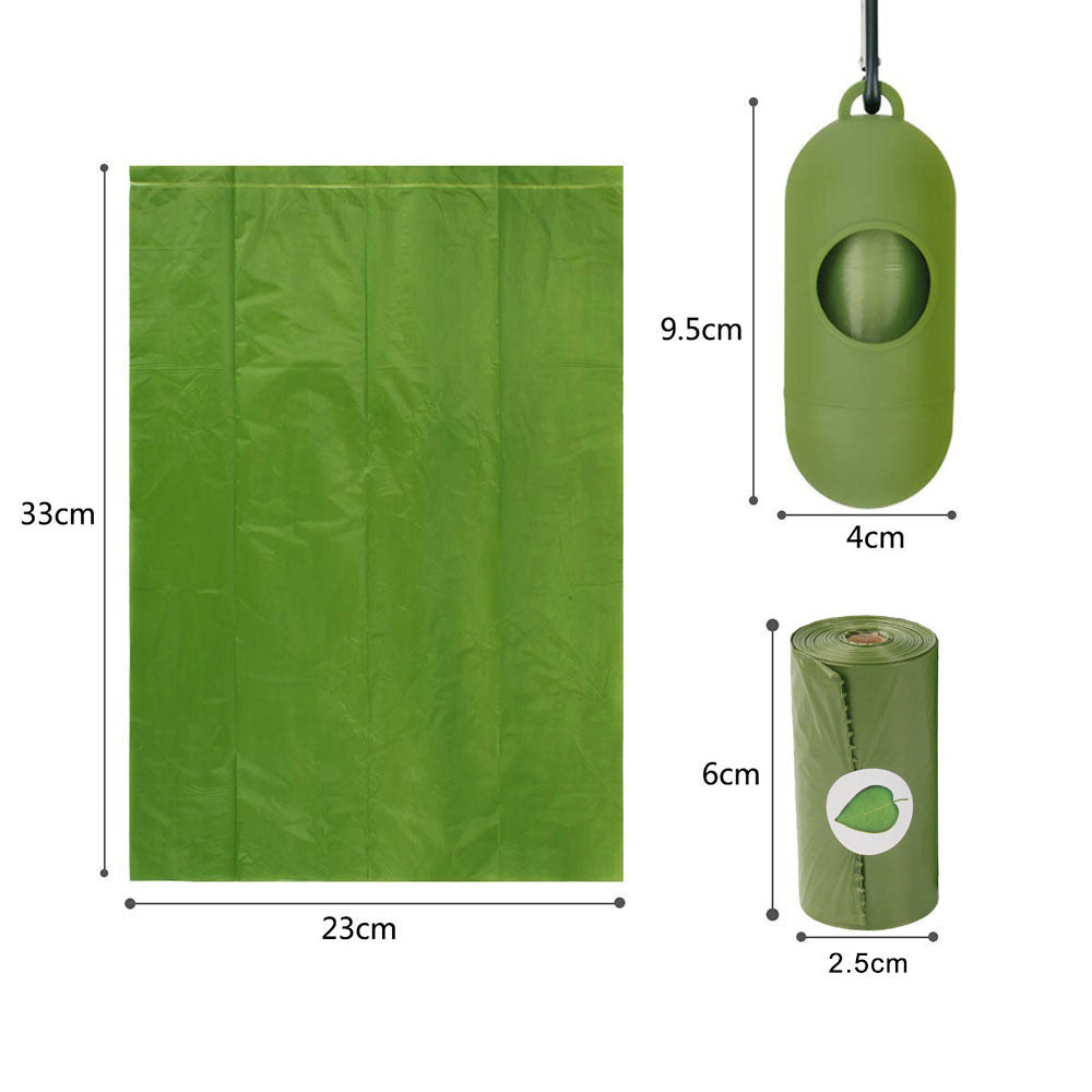 Extra thick strong leak-proof dog poop bags size guide with dispenser