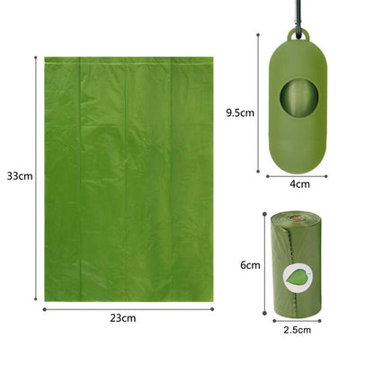 Extra thick strong leak-proof dog poop bags size guide with dispenser