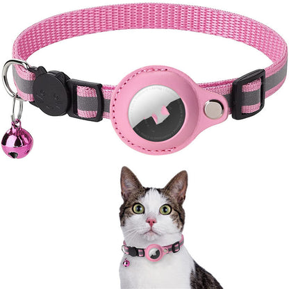 Reflective and waterproof pet collar with AirTag holder