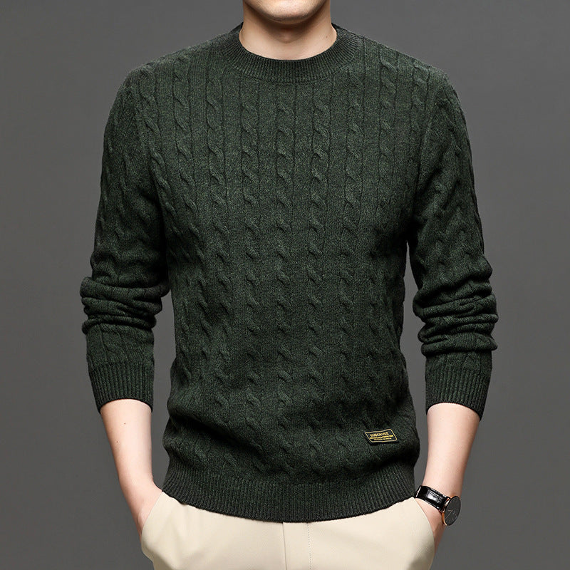 Stylish slim fit high neck sweater for men