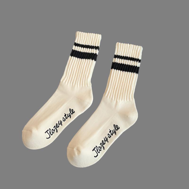 Patterned thick thread tube socks for men