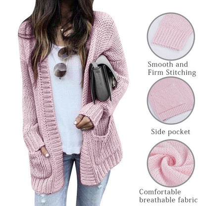 Classic long sleeve knit cardigan