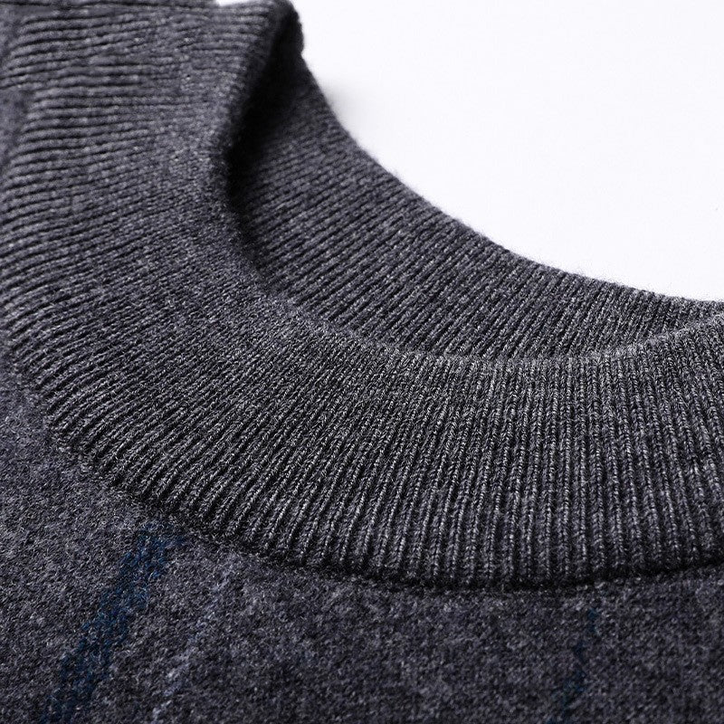 High-quality jacquard pattern wool sweater