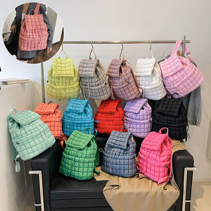 Fashionable candy color quilted backpack