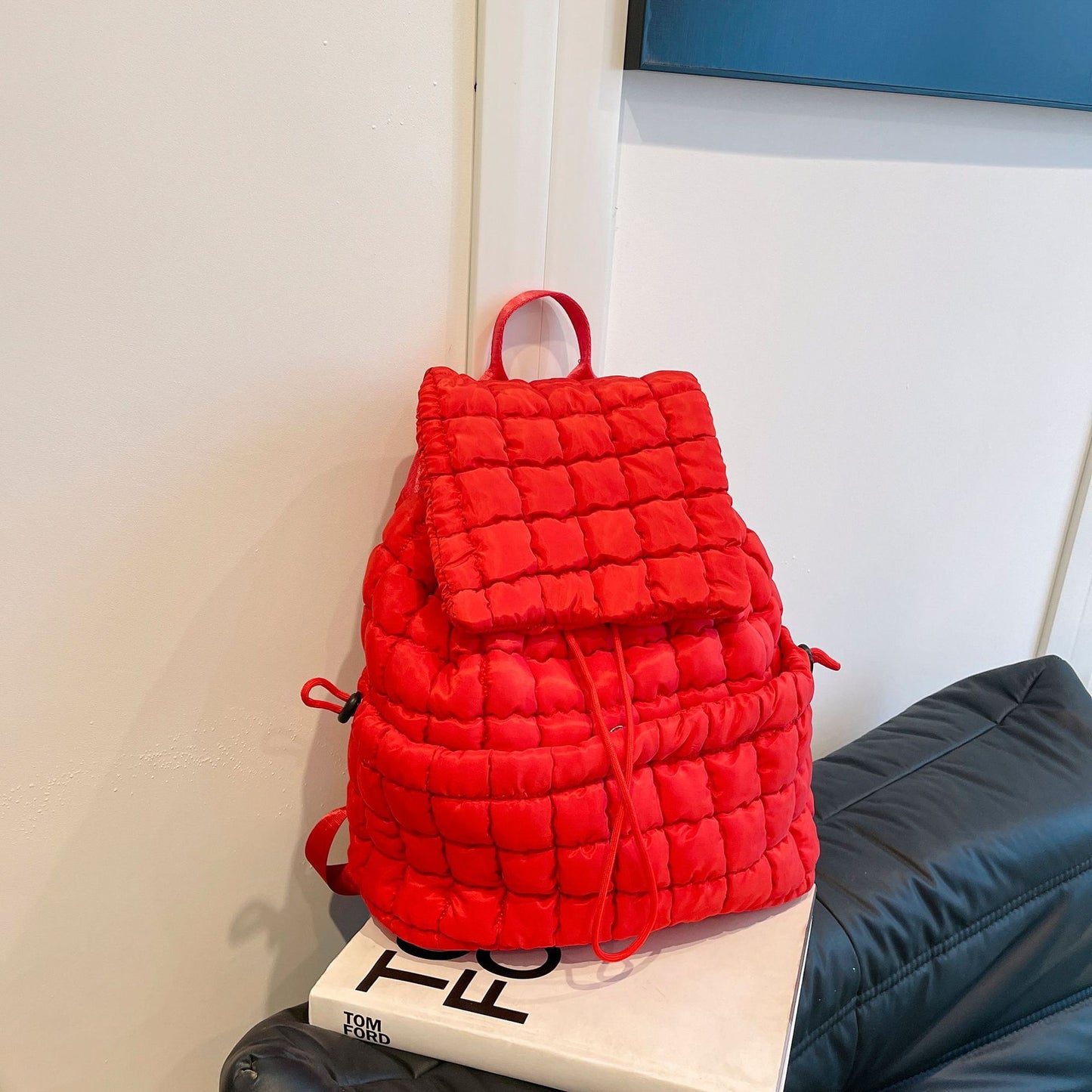 Fashionable candy color quilted backpack