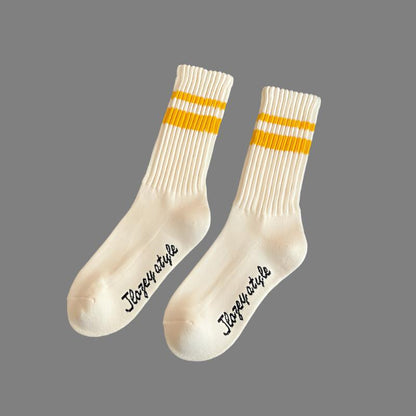 Patterned thick thread tube socks for men