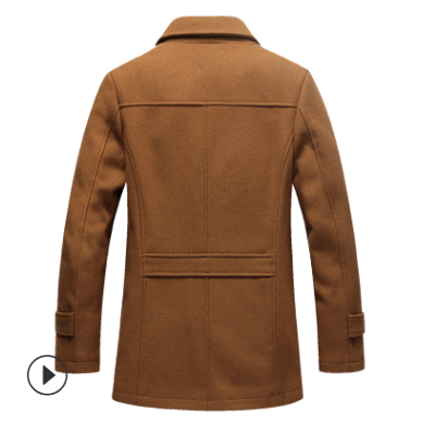 Men's Autumn & Winter Business Windbreaker – Long Wool Coat with Double Collar - Koppi's Online Store