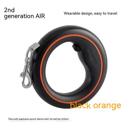 Hand-held retractable dog leash Black/Orange