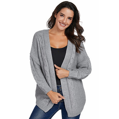 Cozy plus size ribbed knit cardigan sweater