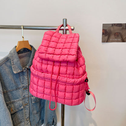 Stylish quilted backpack with candy colors