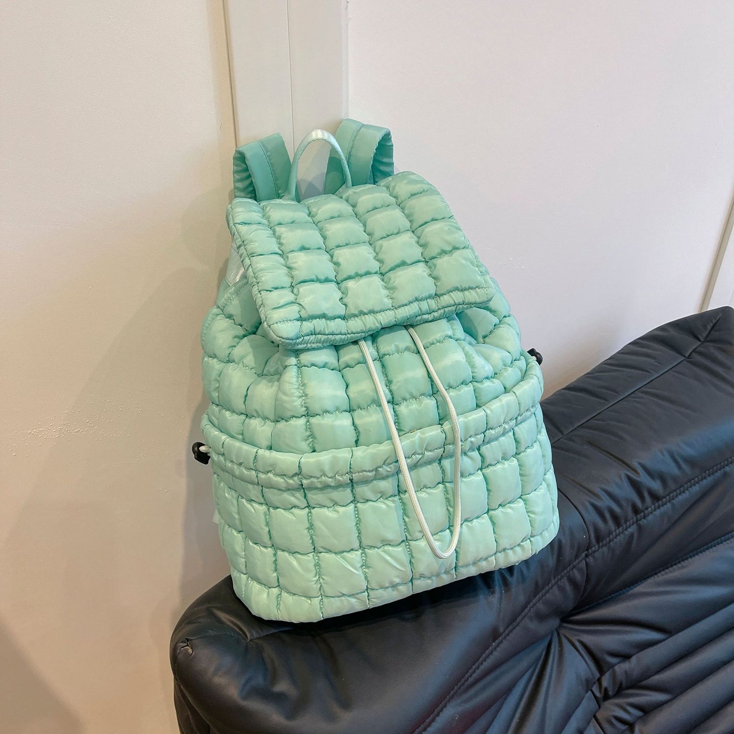 Stylish quilted backpack with candy colors