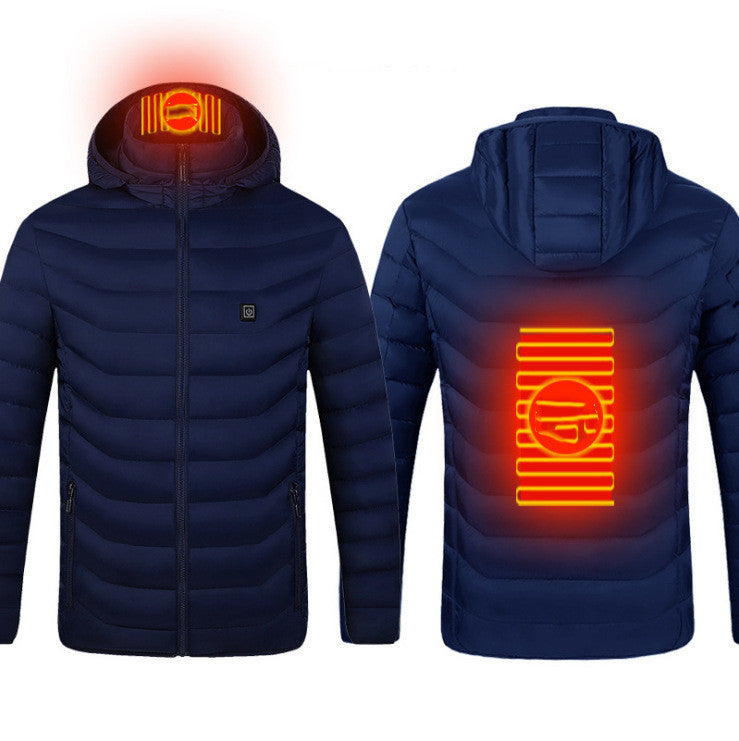 Men's heated jacket coat with USB electric heating Blue Zone 2