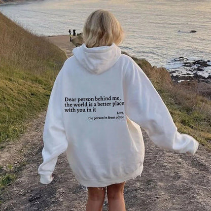 Inspirational message hoodie with kangaroo pocket