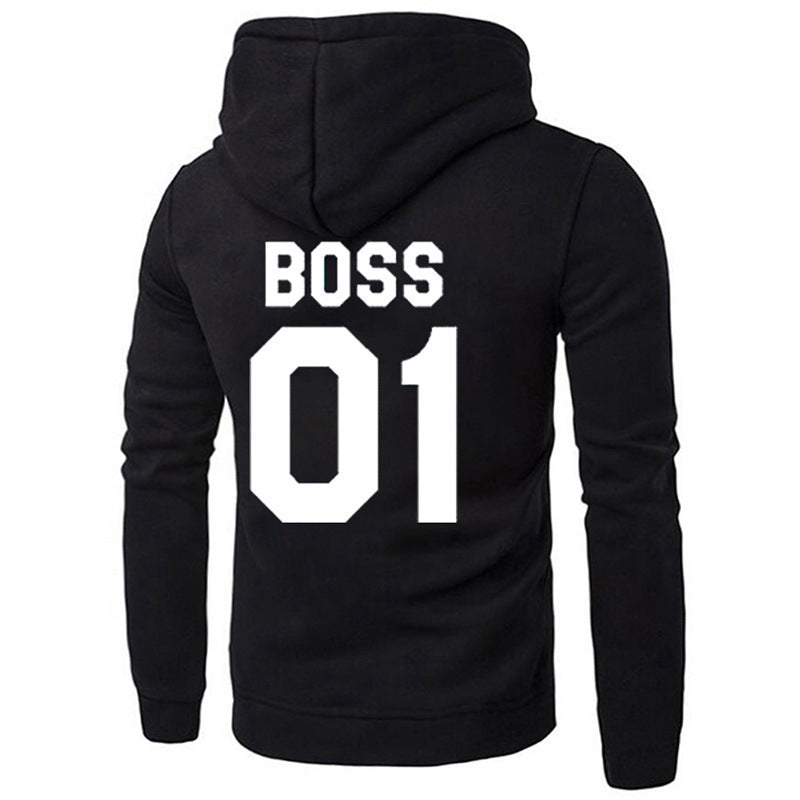 Matching couple hoodie casual sweater Boss 01 Back