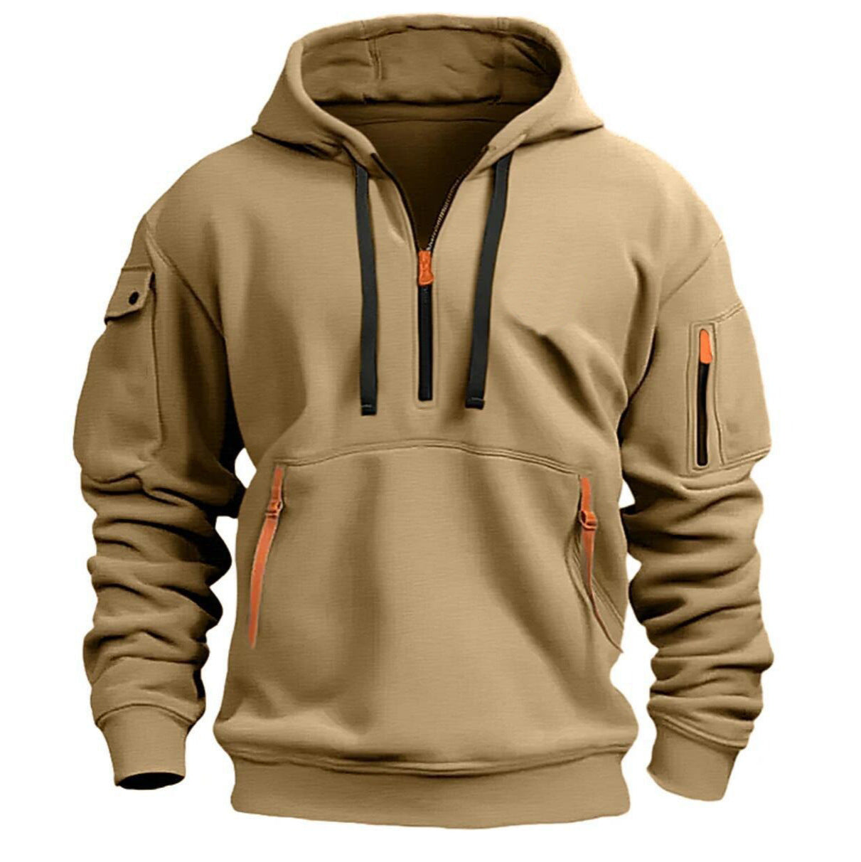 Men’s and women’s cotton hooded pullover with dropped shoulders