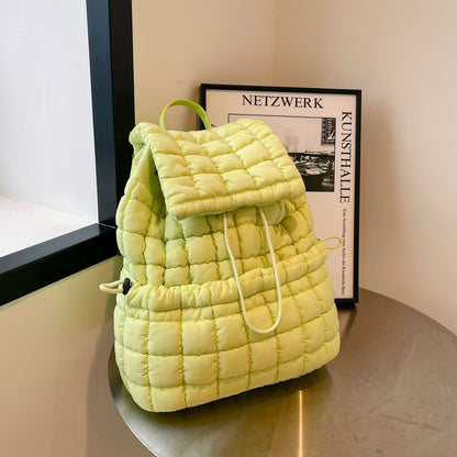 Fashionable candy color quilted backpack