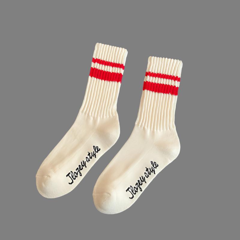 Patterned thick thread tube socks for men