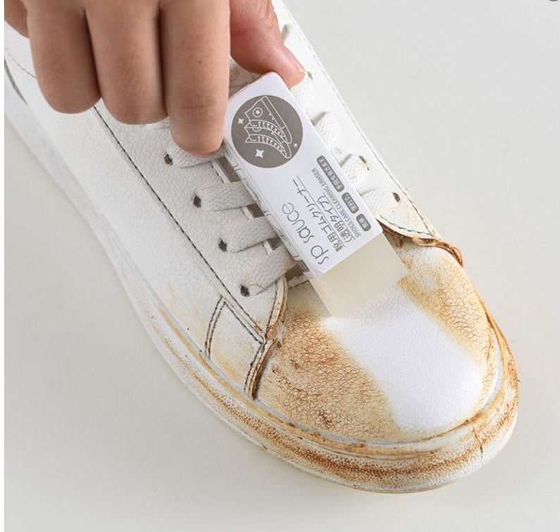 Leather and suede shoe cleaning eraser - White