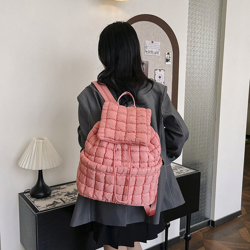 Fashionable candy color quilted backpack