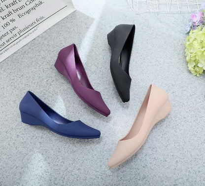 Women's comfortable soft sole jelly wedge shoes