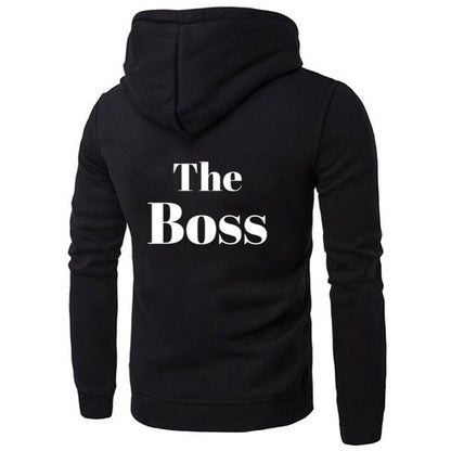 Matching couple hoodie casual sweater The Boss Back view