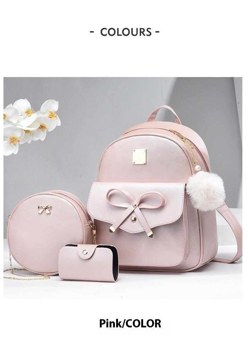 Cute shoulder backpack for girls pink