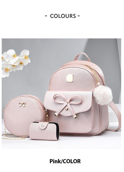 Cute shoulder backpack for girls pink