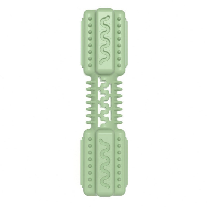 Durable bone-shaped dog chew toy avocado green