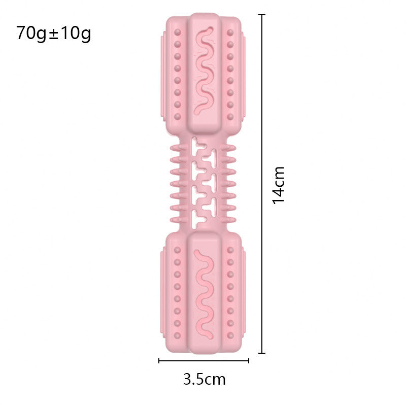 Durable bone-shaped dog chew toy cherry blossom powder size guide