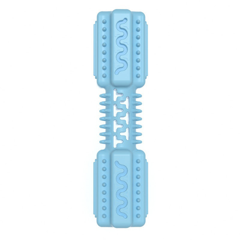 Durable bone-shaped dog chew toy gentleman blue