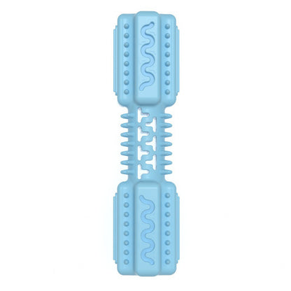 Durable bone-shaped dog chew toy gentleman blue