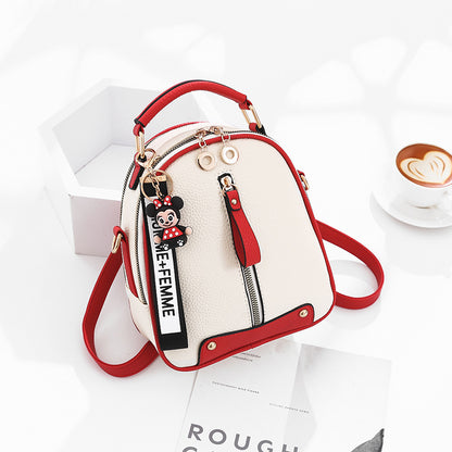 Fashionable backpacks for ladies zipper white