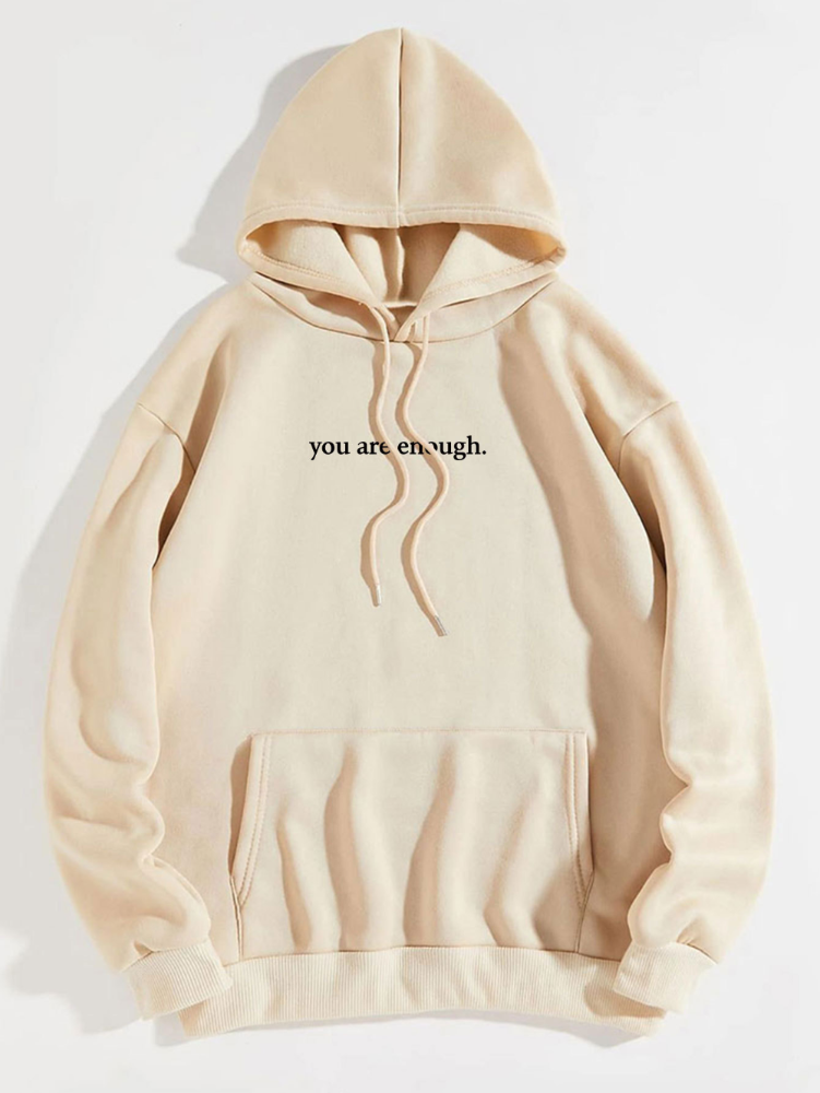 Inspirational message hoodie with kangaroo pocket