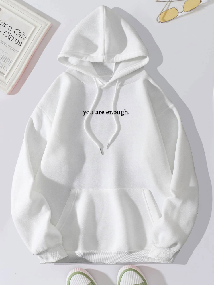 Inspirational message hoodie with kangaroo pocket