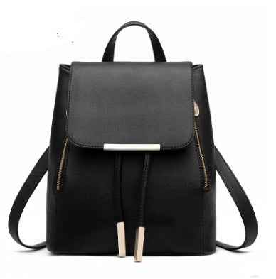 Korean style fashion backpack black