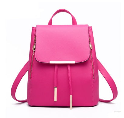 Korean style fashion backpack rose red