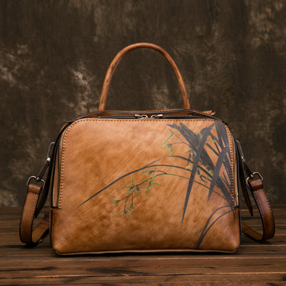 Luxury vintage leather handbags brown