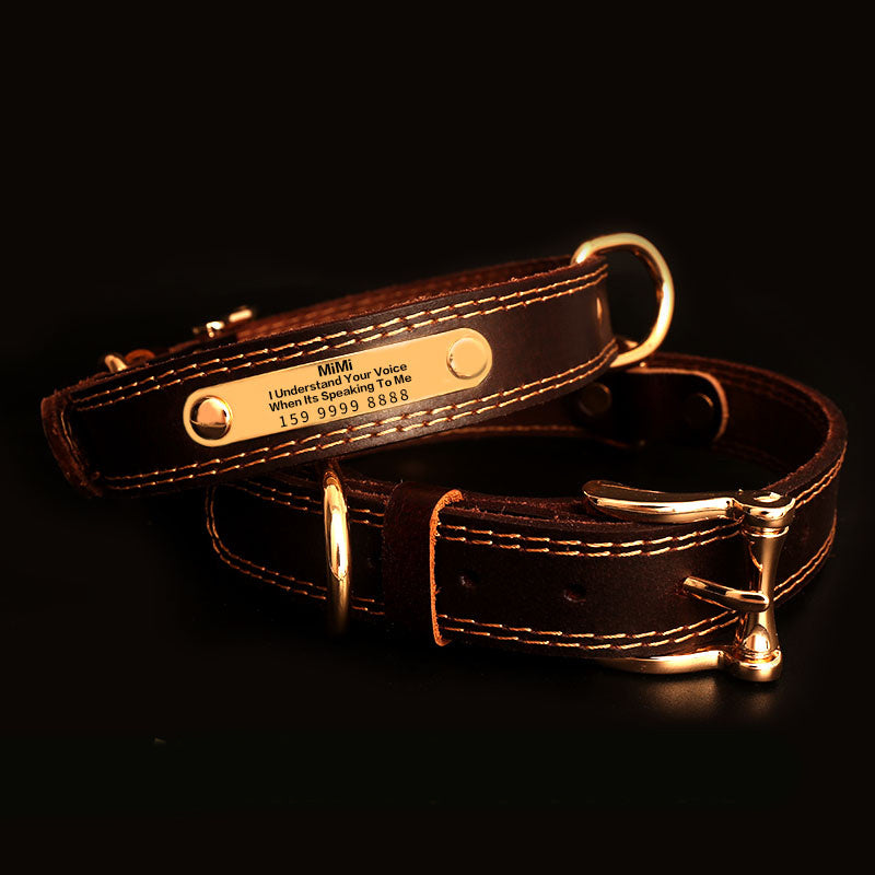 Personalized leather pet collars