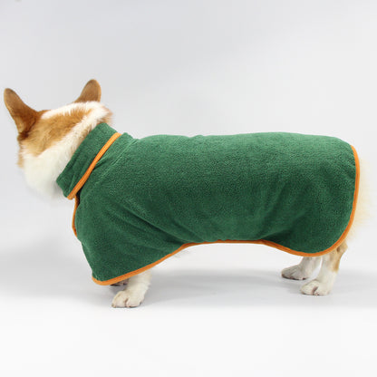 Pet clothes with tucked waist green