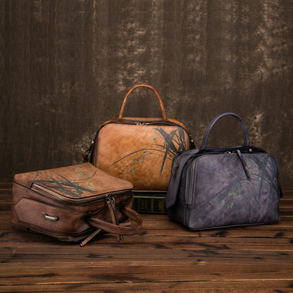 Retro first layer cowhide leather handbag color options